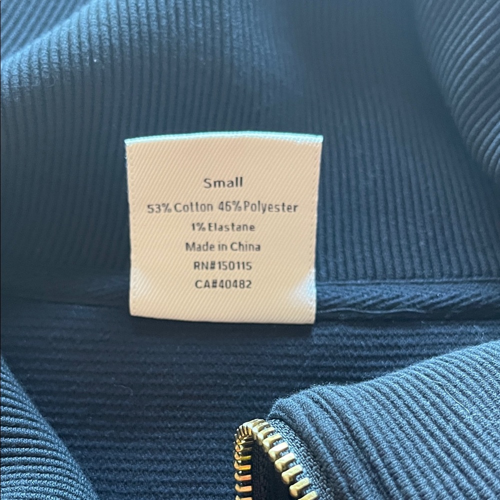 Varley Vine Half Zip Ottoman Rib Pullover with Gold Accents - Picture 9 of 9
